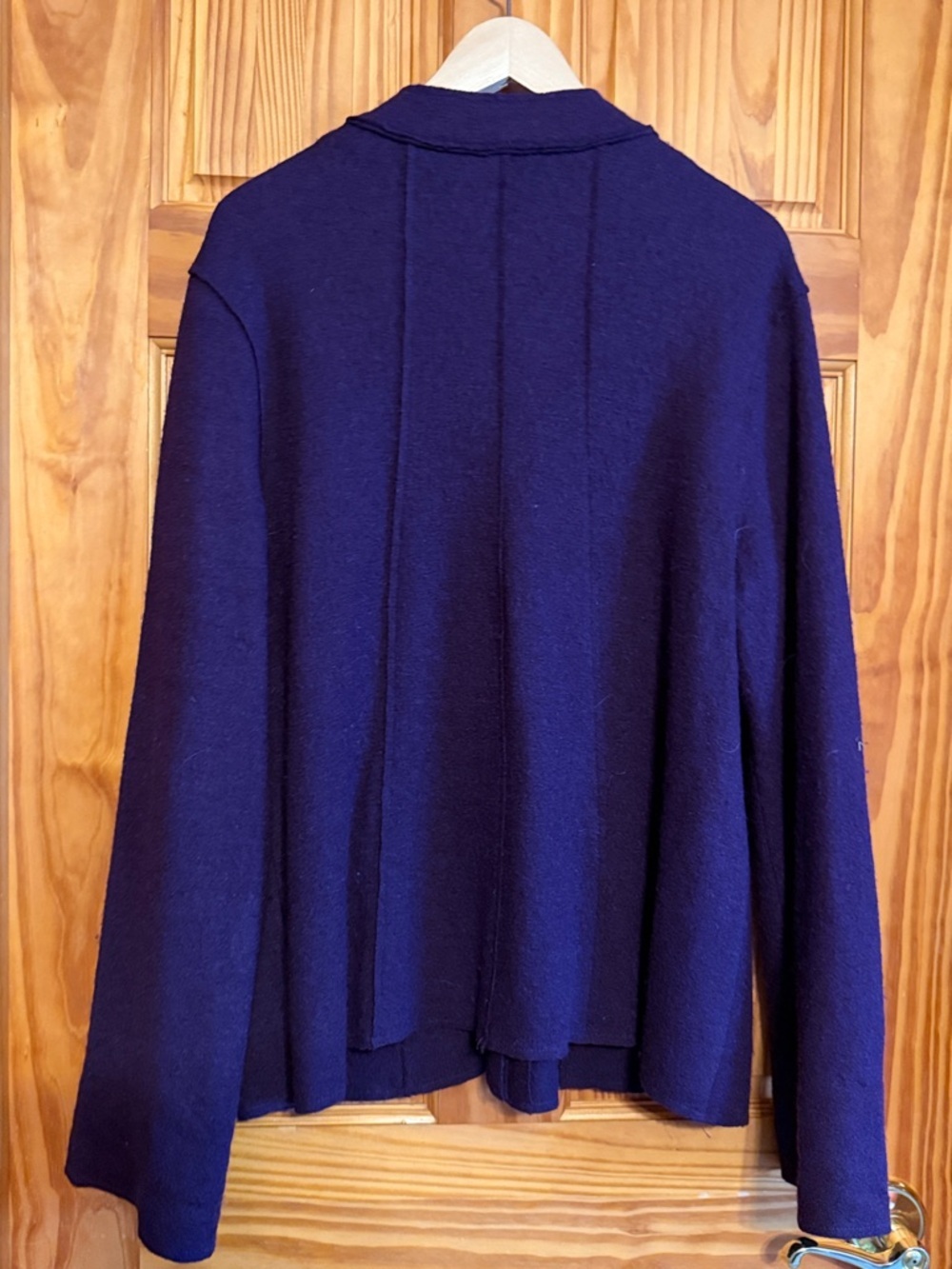 Coldwater Creek Deep Purple Wool Blend Round-Neck Button Sweater Jacket - Picture 6 of 7
